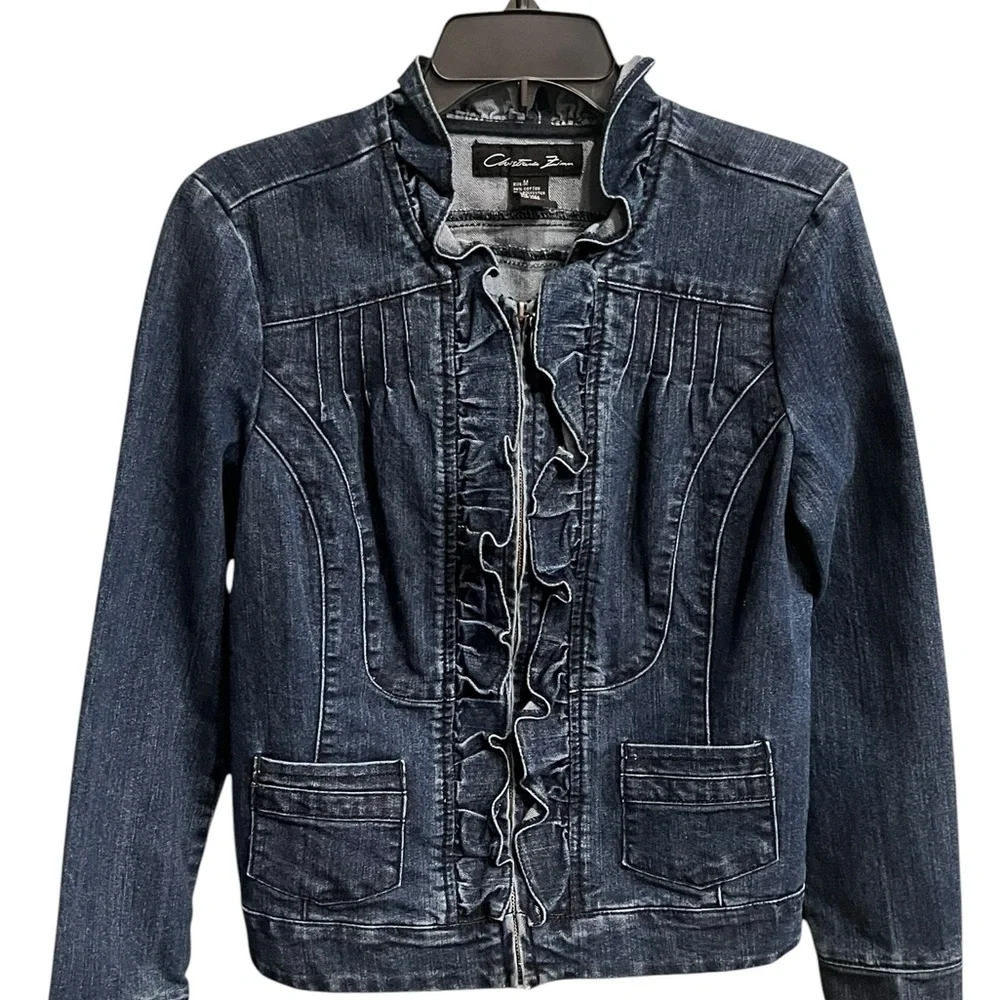 Blue Denim Ruffle Jacket - Picture 9 of 12